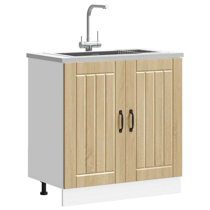 vidaXL - Spoelbakonderkast - Lucca - bewerkt - hout - sonoma - eikenkleurig