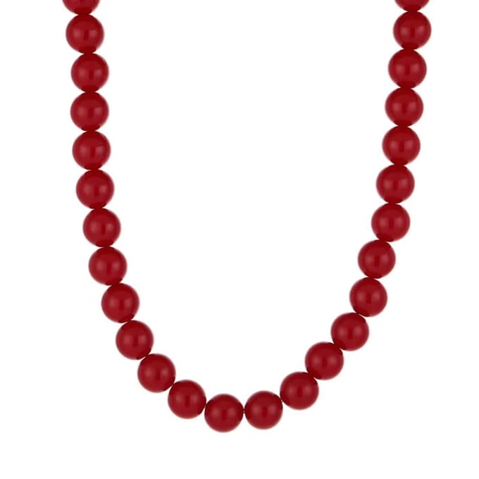 Bijoutheek Collier Statement Grote Kralen Deep Red