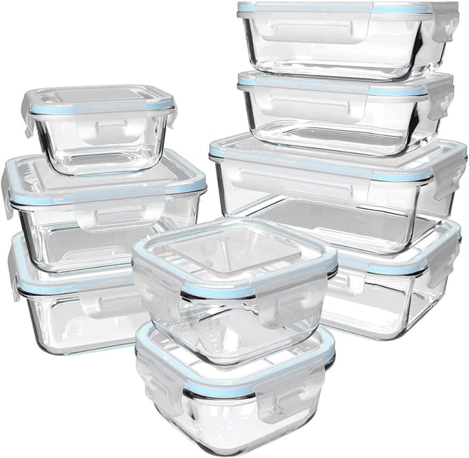 CLVP® Glazen Vershoudbakjes - Glazen Opbergbakjes - Met Deksel