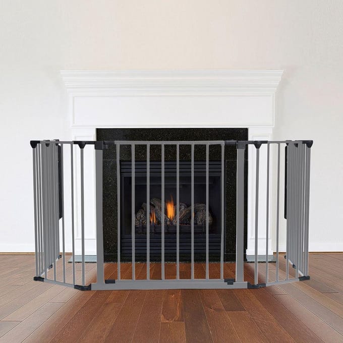Safetots Meerdere Panelenhek voor Openhaard, 82cm D x 104cm B, Grijs