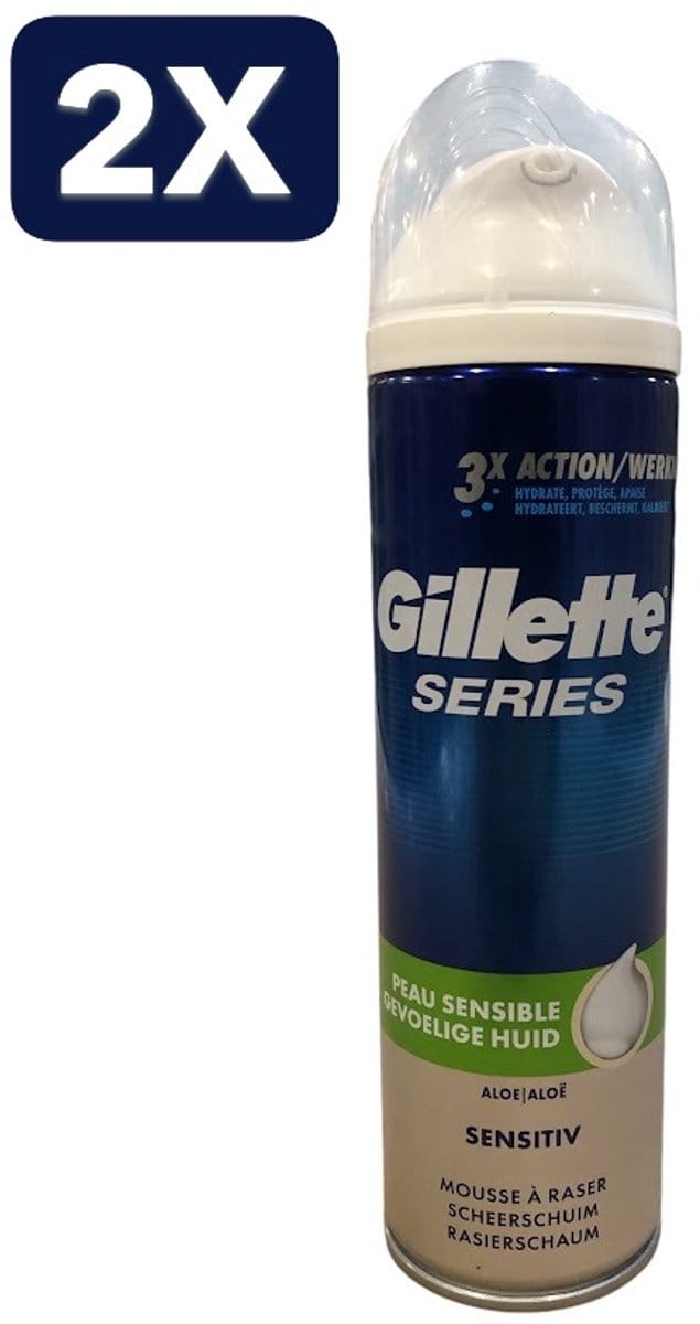 2 x Gillette Series - Scheerschuim - Gevoelige Huid - 250ml