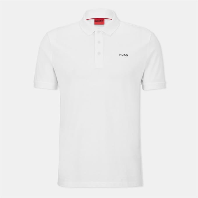 Hugo Heren Donos Katoenen Polo Shirt (Wit)