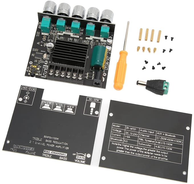Store_9 - Bluetooth Digitale Eindversterker Module - 2.1 Kanaals Geluid - Compact Ontwerp - 50W Vermogen - Voor Subwoofer Geluid - Ideaal voor Thui...