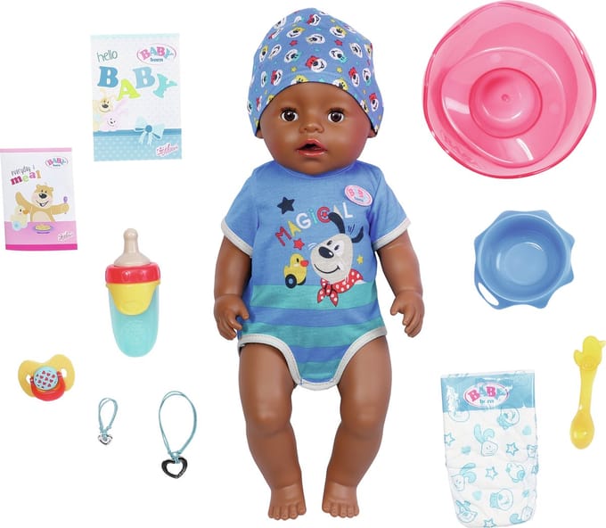 Zapf Creation BABY born 831656 Magic Eyes Jongen met bruine ogen 43cm Interactieve poppen