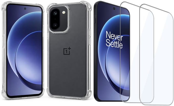 TechNow Hoesje + 2x Screenprotector geschikt voor OnePlus 15R Hoesje Screenprotector - Tempered Glass - Extreme Shock Case Transparant