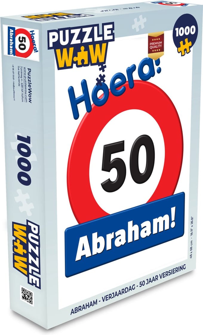 Puzzel Abraham - Verjaardag - 50 Jaar versiering - Legpuzzel - Puzzel 1000 stukjes volwassenen