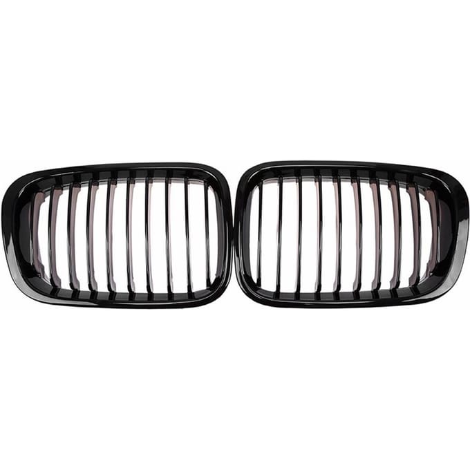 2 stuks voorbumper motorkap nieren grille race grille vervanging voor BMW 3-serie E46 4-deurs 1998-2001 black