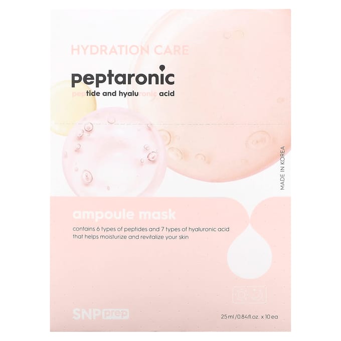 SNP, Masque de Beauté Ampoule Peptalonic, 10 feuilles, 25 ml (0,84 fl oz) chaque white