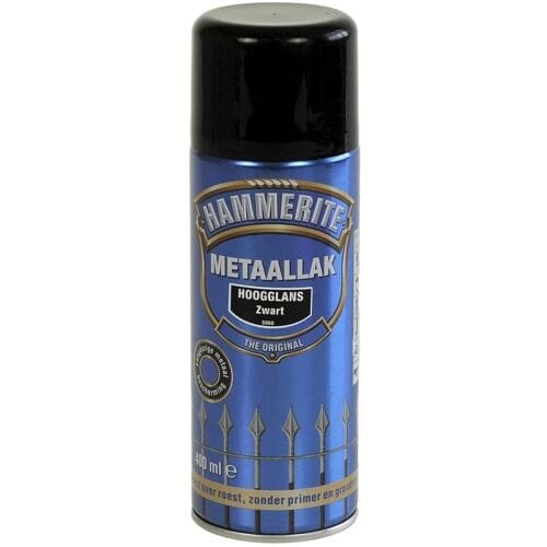 Hammerite Metaallak Direct over Roest Hoogglans Spuitbus - 400 ml S060 Zwart