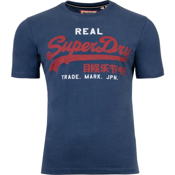 Superdry T-shirt Vl Classic Tee M1012451a Hampton Blue Mannen Maat - XXL