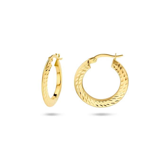 YO&N Ooorringen - Dames - spitse buis - Sieraden Vrouw - Heren - 14 Karaat - Goud 585