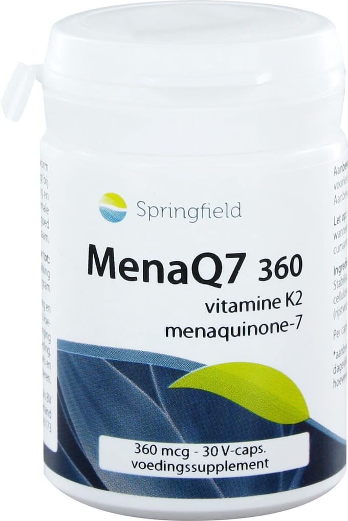 Springfield MenaQ7-360 vitamine K2 360 mcg 30 Vegetarische capsules