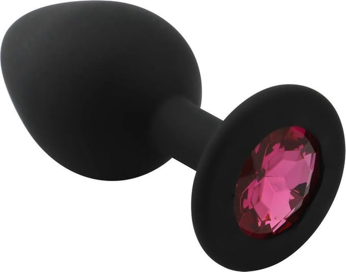 Banoch - Buttplug Penumbra Hot Pink Medium - Siliconen buttplug Zwart - kristal - Roze