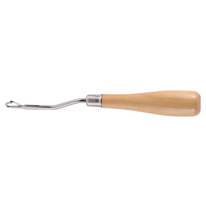 Haaknaald Latch Hook met Houten Handvat CraftHairextensionhaak6.22 Lang beige