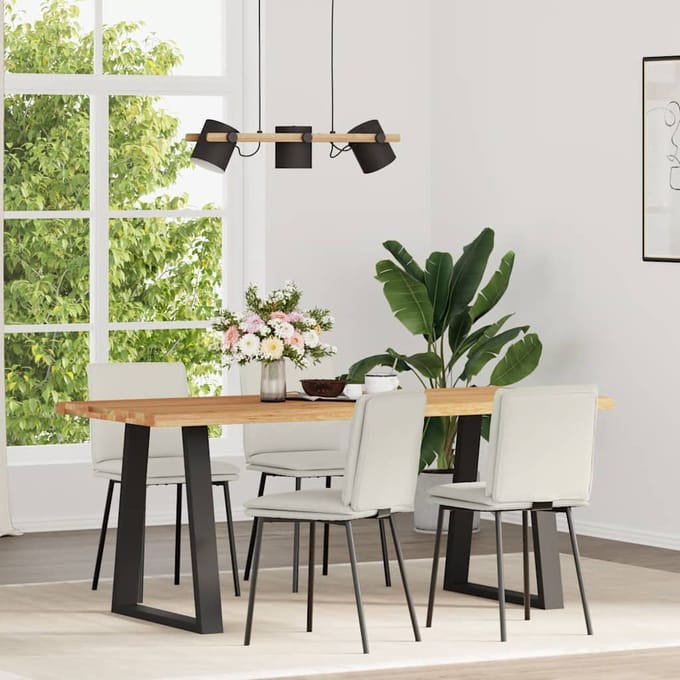 vidaXL Eetkamerstoelen 4 st fluweel crèmekleurig