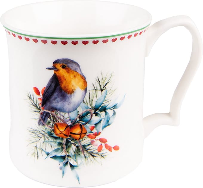 Clayre & Eef Mok 414 ml Wit Porselein Vogel