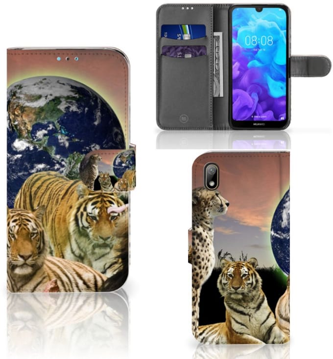 Huawei Y5 (2019) Telefoonhoesje met Pasjes Roofdieren