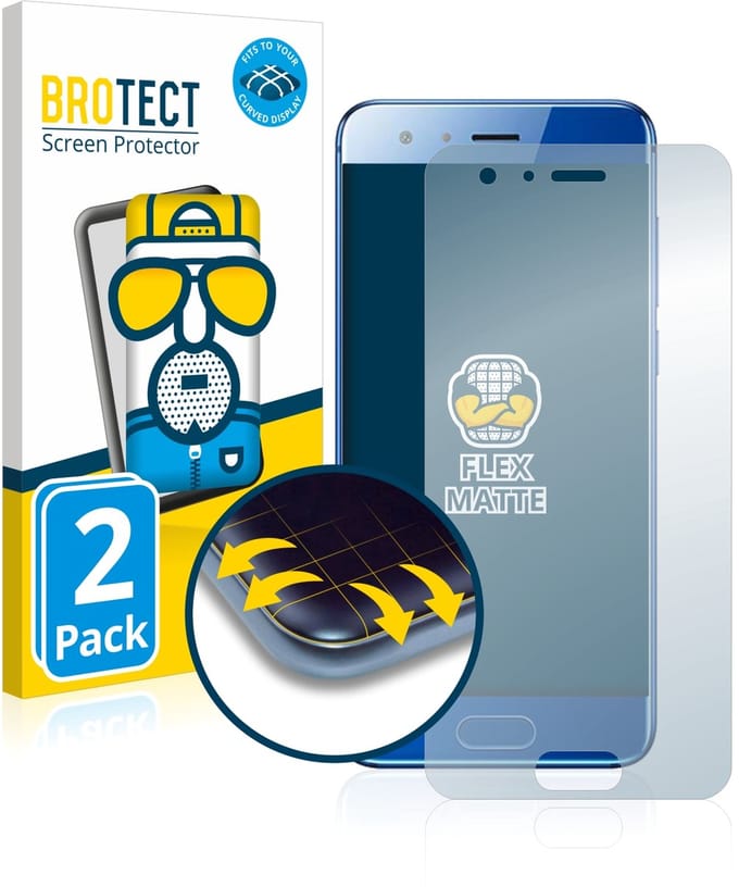 BROTECT - Screenprotector voor Honor 9 - Folie Beschermfolie matte volledig dekking 2 Stuks