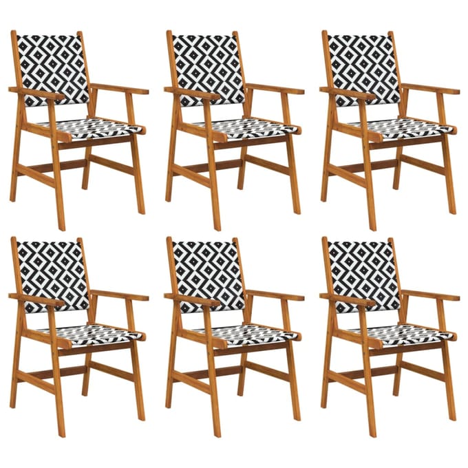 vidaXL - Tuinstoelen - 6 - stuks - massief - acaciahout