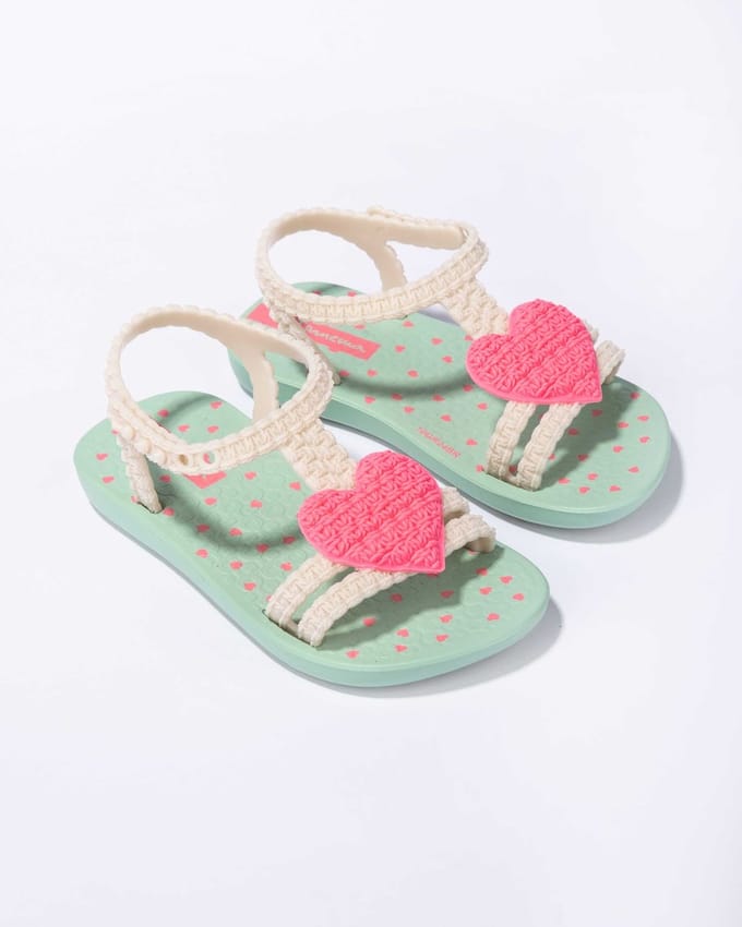 My First Ipanema Baby Dames Junior Slippers - Green/Beige