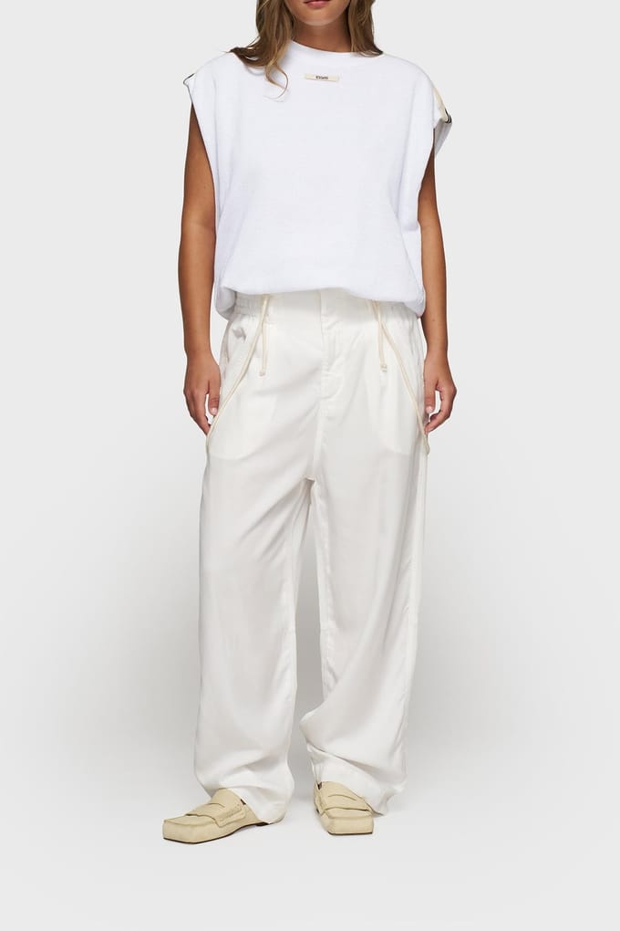 10DAYS Strap Salopette Twill Tencel Ecru Größe: 2XL | Ausgestellte Hosen Outlet | Damen | Braun