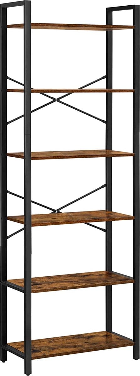 FurnStar - Boekenkast - 66x30x186 cm - Bruin