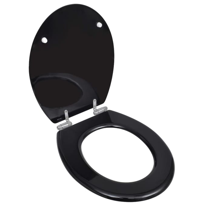 vidaXL - Toiletbril - soft-close - simpel - ontwerp - MDF - zwart