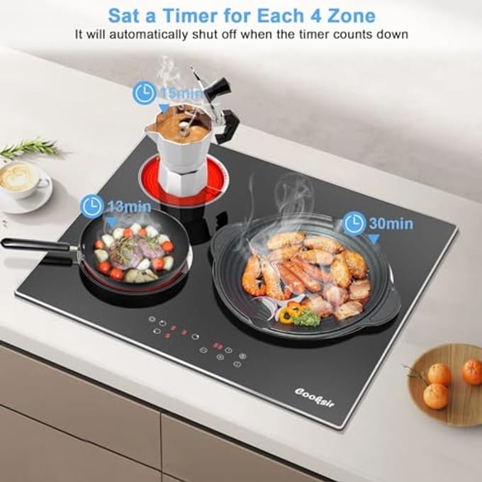 Keramische Kookplaat 60 cm met 3 Zones en Touchbediening