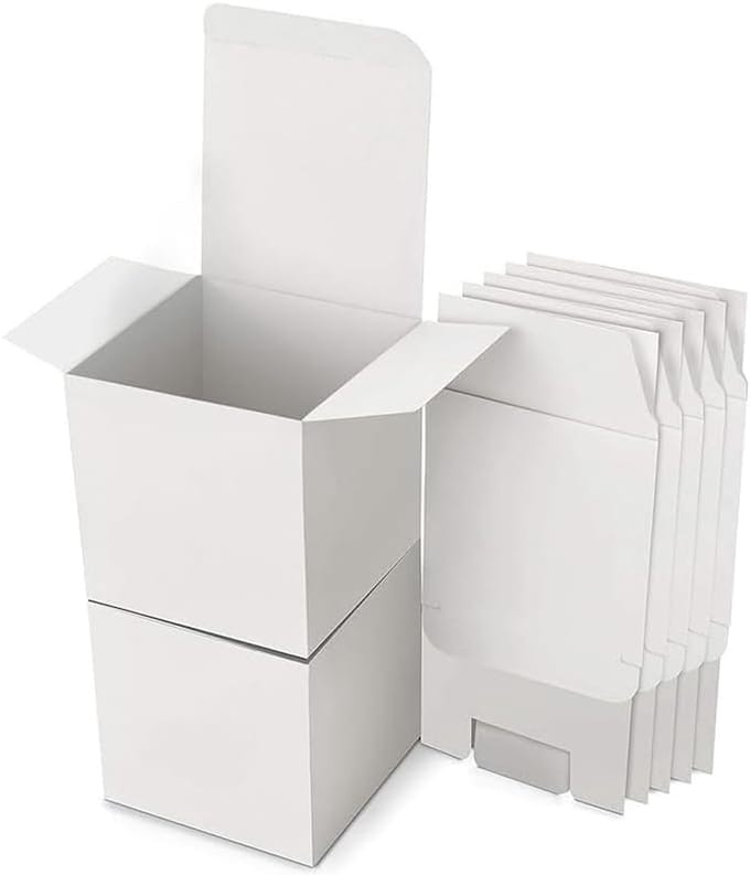 dozen, 15 stuks geschenkdozen, kraftpapier, kartonnen dozen met deksel, vierkant, voor geschenken, verjaardag, feest, bruiloft (8 x 8 x 8 cm, wit)