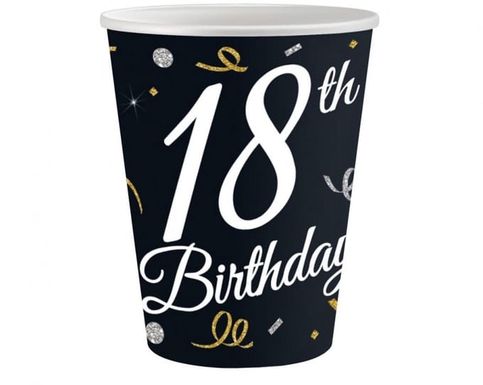 Happy Birthday B&C Happy Birthday 18 paper cups 6 pcs 200 ml