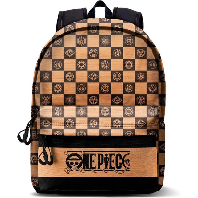 Karactermania - One Piece Geruit - HS PLUS Rugzak - Backpack Handbagage met Trolley Bevestiging - Rugtas - Camel - Bruin