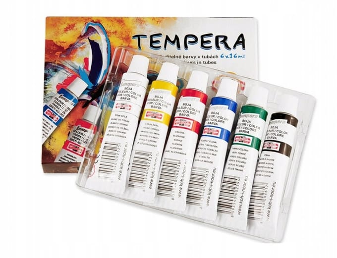 Koh-I-Noor Tempera Verf Set - 6 Levendige Kleuren, 16ml per Tube