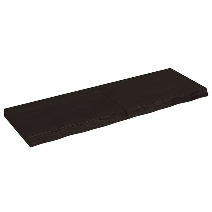 vidaXL - Wandschap - behandeld - massief - eikenhout - donkerbruin
