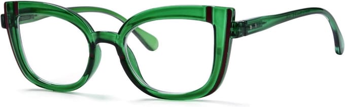 Stijlvolle Oversized Leesbril Dames Groen - Inclusief Etui en Poetsdoek - Sterkte +3.50