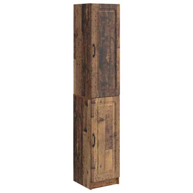 vidaXL - Kast - Set - 2 - st - Oud - hout - Bewerkt - hout