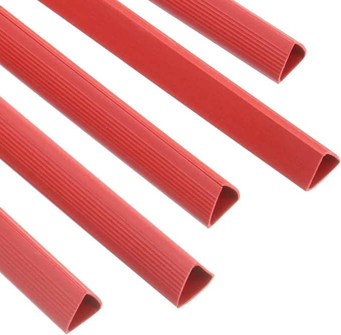 10 Pcs Binding Rods - 15mm Binding Bars - Slide Handle - 120 Sheets Capacity - A4 Size Report Folder - Triangle Presentation Folder voor Rapport Cover en CV - Rood