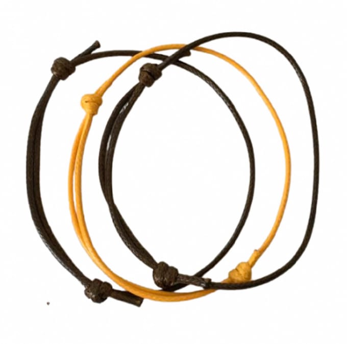 3 schuifkoord -2 xbruin-1 x oker - Charme Bijoux