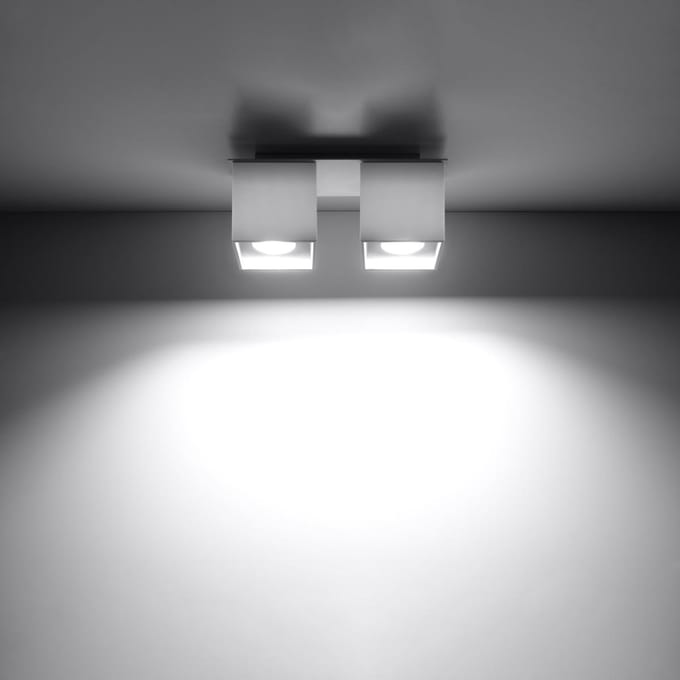 Sollux Lighting Plafondlamp Quad - GU10 - wit - aluminium - 12x26x11cm