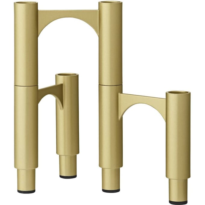 AYTM Compono kandelaar, goud, h 12 cm, aluminium, set van 3