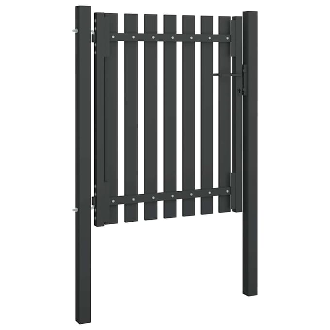 vidaXL - Tuinhekpoort - staal - 100x100 - cm - antraciet