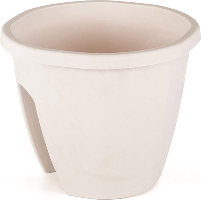 Balkon bloembak Emerald gebroken wit 7.5L aanpasbaar 30x30x25 met drainage