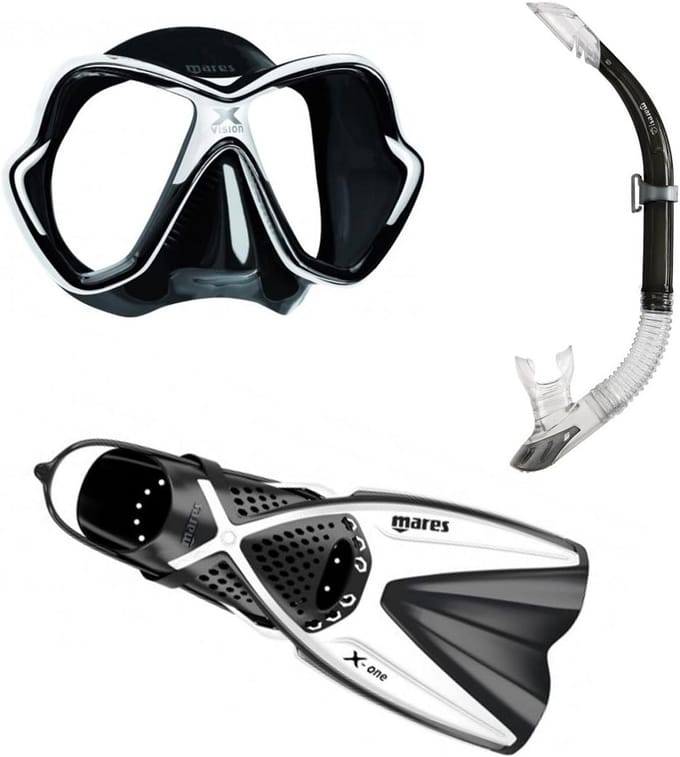 Complete Duikset met Duikmasker, Flexibele Snorkel en Blotevoetenvin