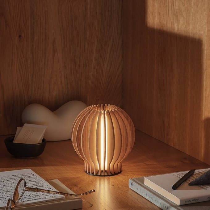 Eva Solo - Radiant LED Lamp Rond Oak - Bruin - Eikenhout - Kunststof