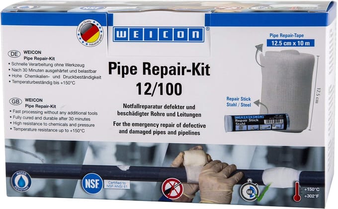 WEICON Pijpreparatieset – 10 m x 12,5 cm – wit