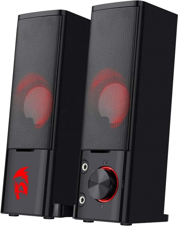 PC Luidsprekers - Soundbar Desktop - Muziek Luisteren - Compact Ontwerp - 2.0 Kanaals - Rood