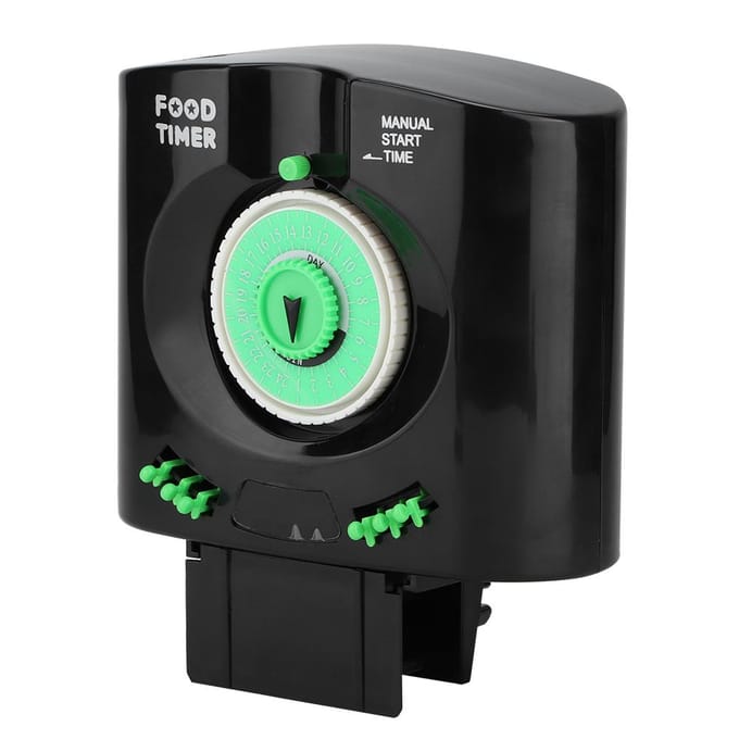 WT-180A Plastic Batterij Smart Timing Automatische Voederbak Vissenkom Timer Voer Dispenser black