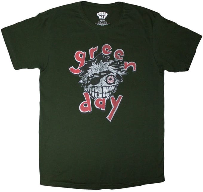 Green Day - Eye Patch Heren T-shirt - L - Groen