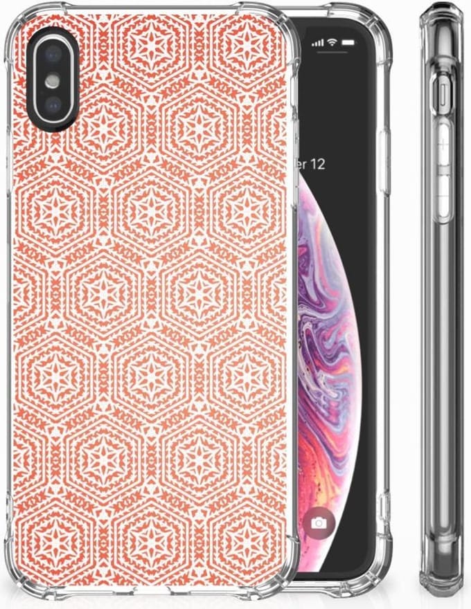 Apple iPhone X | Xs Doorzichtige Silicone Hoesje Pattern Orange