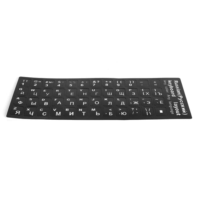 Autocollant de remplacement pour clavier russe, accessoire pour ordinateur de bureau et portable black