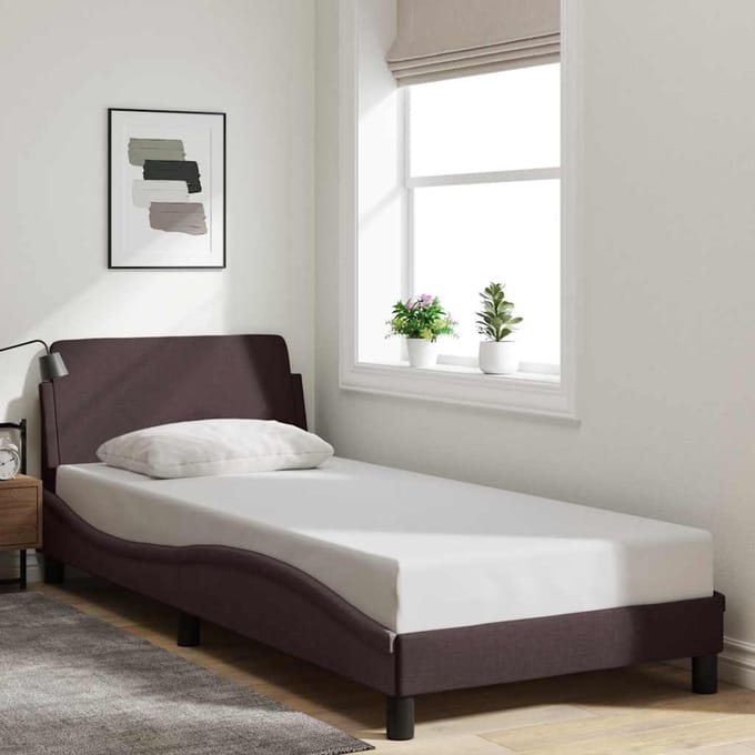 vidaXL - Bedframe - "Dover" - 90x190 - cm - stof - donkerbruin